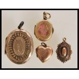 A collection of 19th Century Victorian gold and yellow metal jewellery to include a stamped 9ct gold