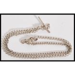 A 20th Century silver hallmarked curb linked pocket watch fob chain, dated 1978. Weight 43.8g.