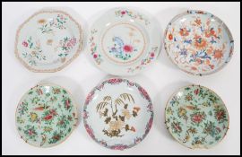 A collection of 18th & 19th century Chinese ceramics to include an Imari plate, famille rose plate
