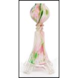 An unusual 19th Century Victorian hand blown vase / ornament with green and pink swirl pattern