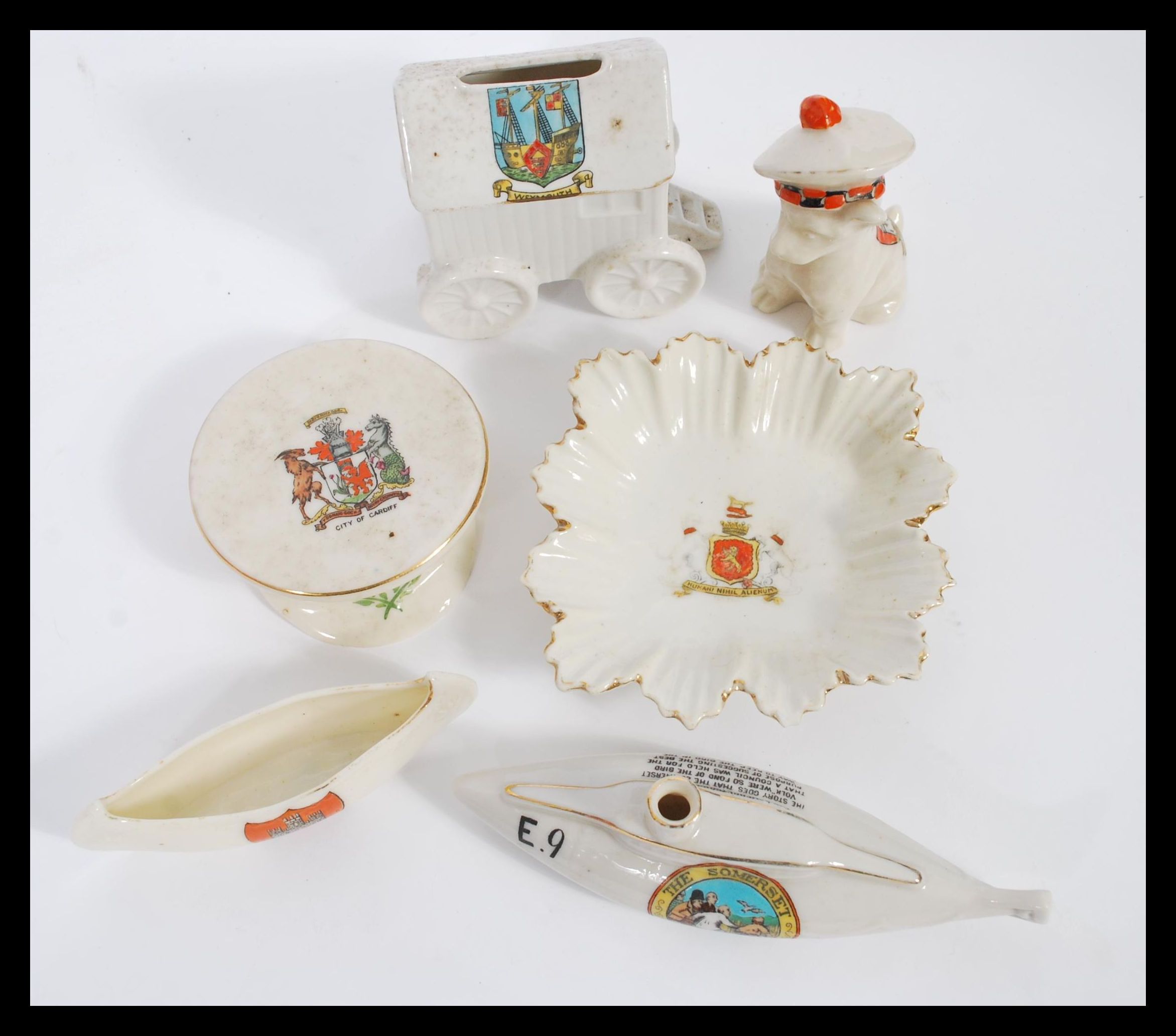 A large collection of crested wear ceramics, to include WWI era Carlton China Scottie Dog, - Image 8 of 12