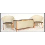 A pair of vintage 20th Century bedroom  / conservatory / garden tub chairs in the manner of or