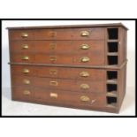 A believed late 19th century Victorian large oak six-drawer architects plan / map chest of drawers