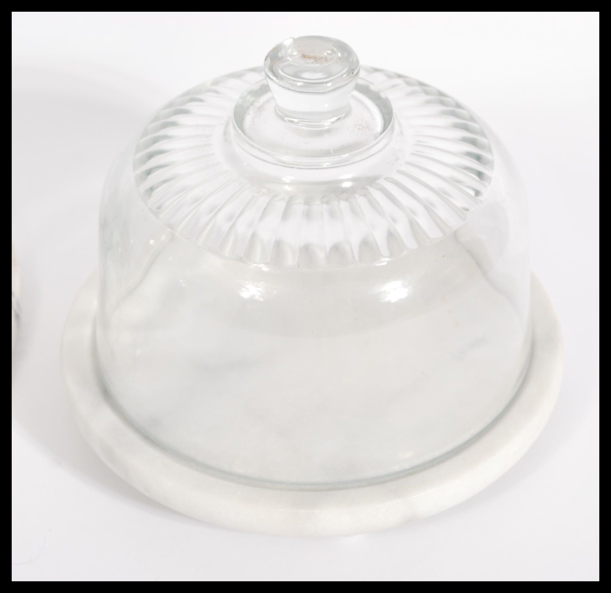 A collection of 2 vintage 20th century glass cloche's of varying sizes, each of bell form with - Image 2 of 6