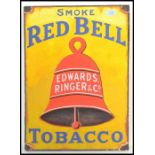 A contemporary recreation of a enamel advertising sign for Red Bell Tabaco, the sign hand painted on