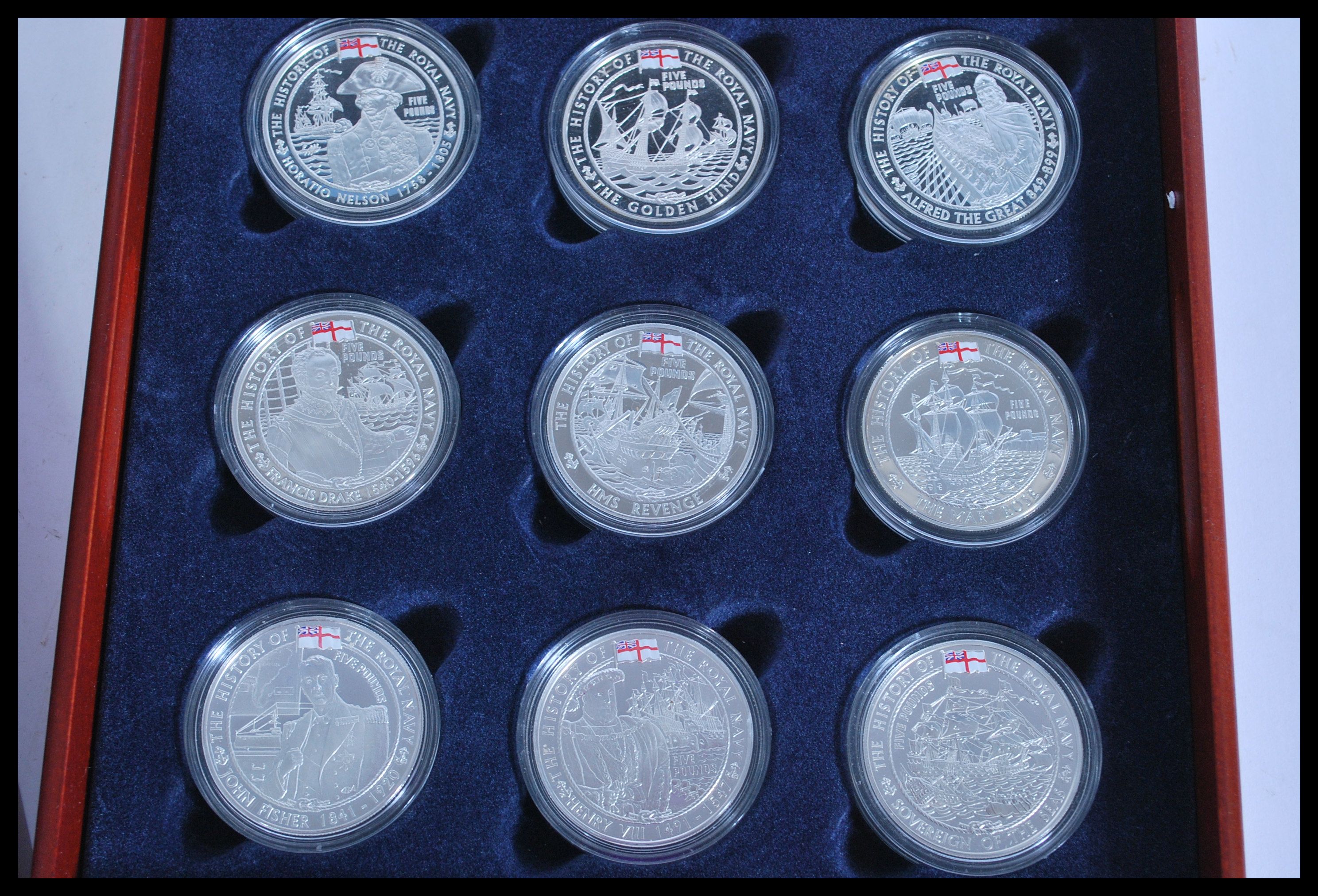 The History Of The Royal Navy silver proof £5 coins from Alderney / Jersey / Guernsey silver proof - Image 3 of 8