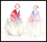 Two variation of the Royal Doulton Figurine Sweet Anne with hand painted and printed marks to