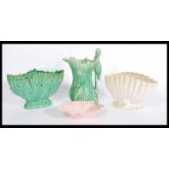 A collection of early 20th century Sylvac to include heron handled green jug, lozenge shaped water