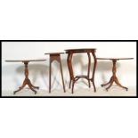 A good  pair of Georgian style oval pedestal yew wood oval shaped side tables together with an