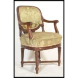 A 19th Victorian Chippendale revival office desk chair / armchair. Raised on spiral twist tapering