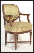 A 19th Victorian Chippendale revival office desk chair / armchair. Raised on spiral twist tapering