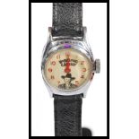A Hopalong Cassidy original 1950's vintage watch by Timex. With leather strap, Engraved to reverse "