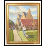Ian Cryer PROI (Bn 1959)  A 20th century  oil on canvas painting of a country cottage and garden
