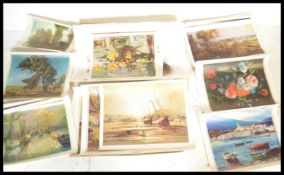 A collection of approx 40 unframed 20th Century depicting famous antique paintings. Mostly printed