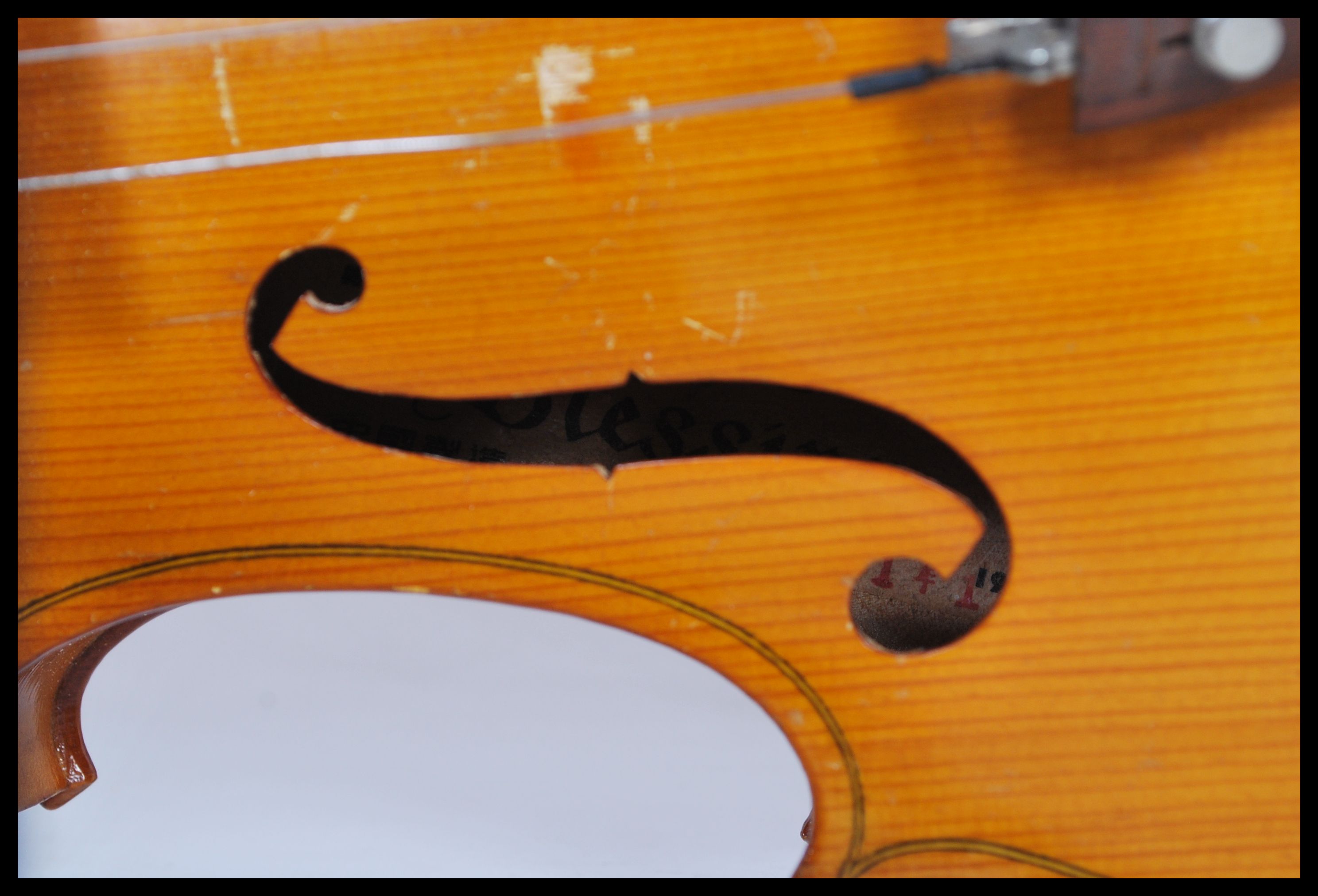 A student's 20th Century violin having an applied paper makers label to the interior marked - Image 5 of 7