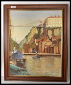 S W Nelson - A 20th Century oil painting on canvas depicting Bristol Suspension bridge painted
