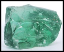 A large 19th Century Victorian Nailsea glass slump door stop paperweight. The large attractive green