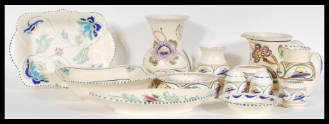 A good collection of early 20th Century Honiton pottery, various pieces to include dishes, pots,