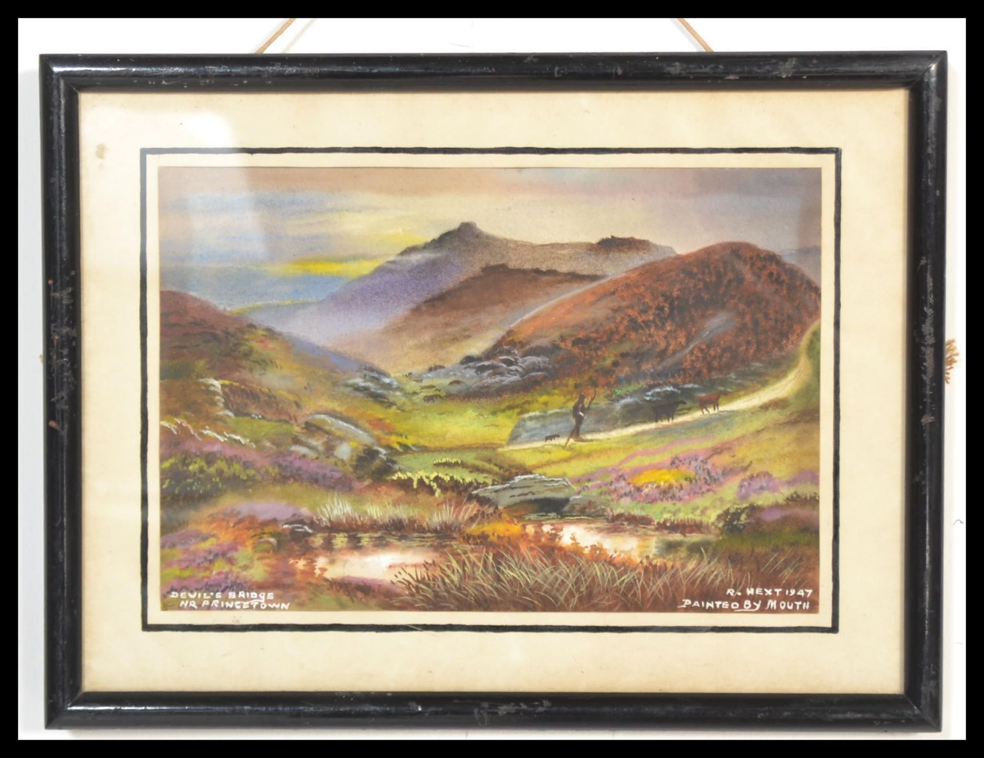 A pair of framed watercolour paintings of moorland - Bild 2 aus 7