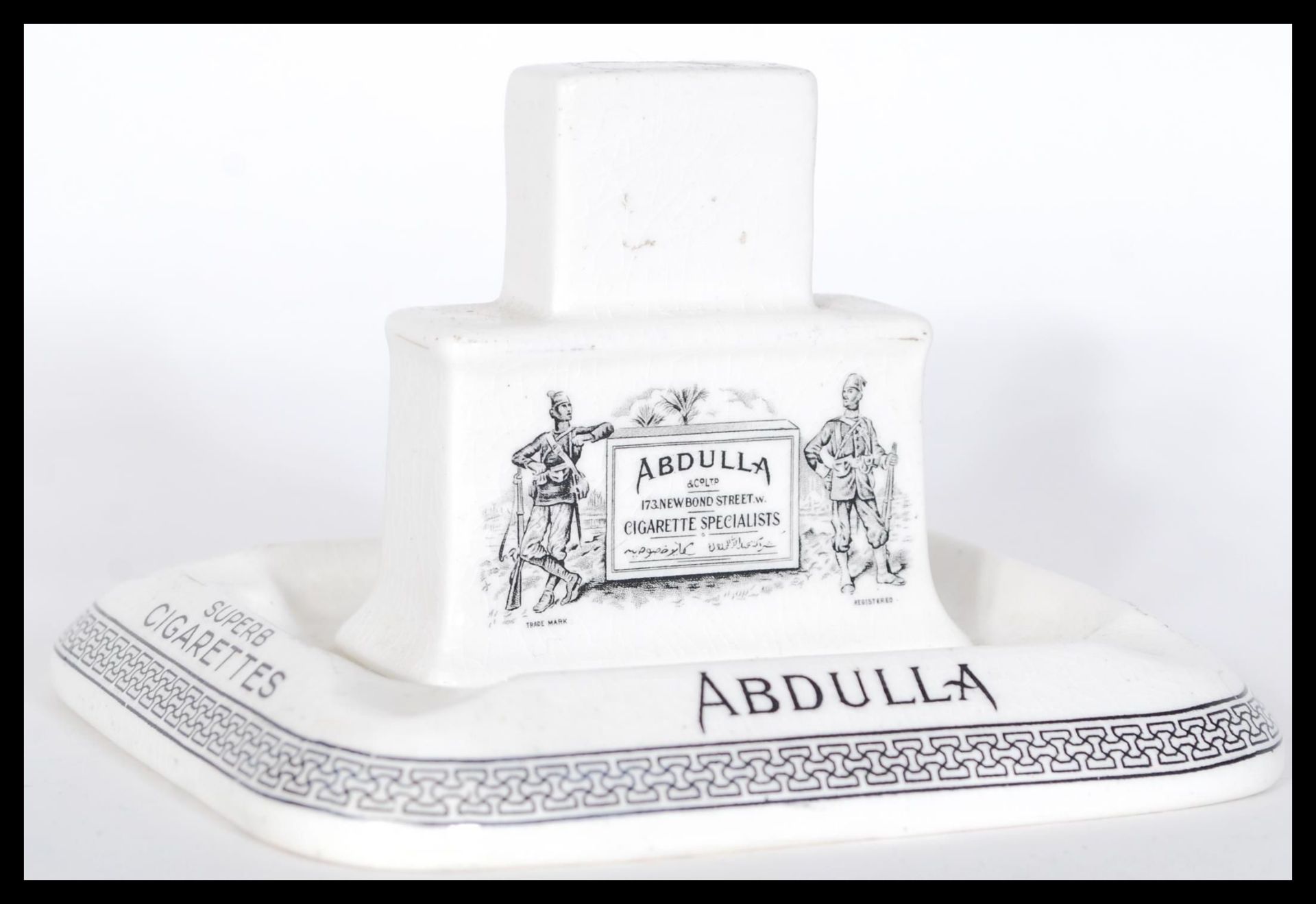 A vintage early 20th Century advertising point of sale ceramic Abdulla Superb Cigarettes matchbox - Bild 2 aus 4