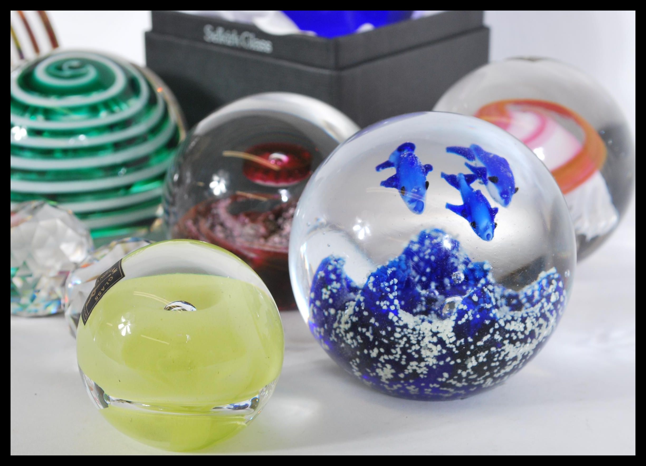 A collection of assorted 20th Century glass paperweights to include Swarovski, Wordsley, Langham, - Image 3 of 5
