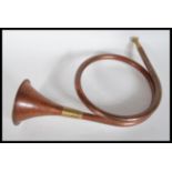 Hunting interest -A vintage early 20th Century copper and brass single coil  hunting horn / bugle of