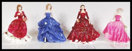 A group of four boxed Compton & Woodhouse figurines to include Coalport Perfect Rose 3284/9500,