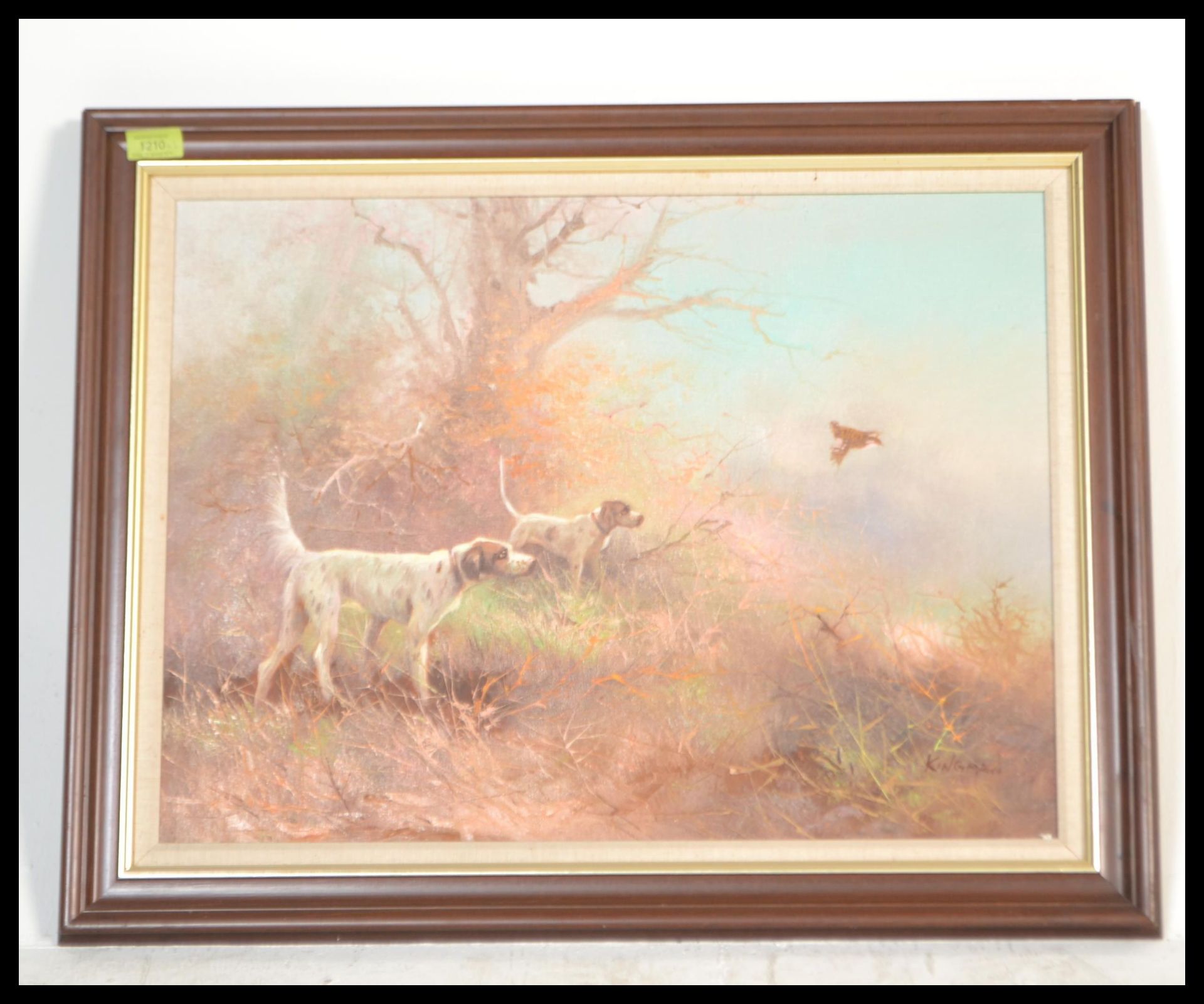 A 20th Century hunting interest oil on canvas pain - Bild 2 aus 5