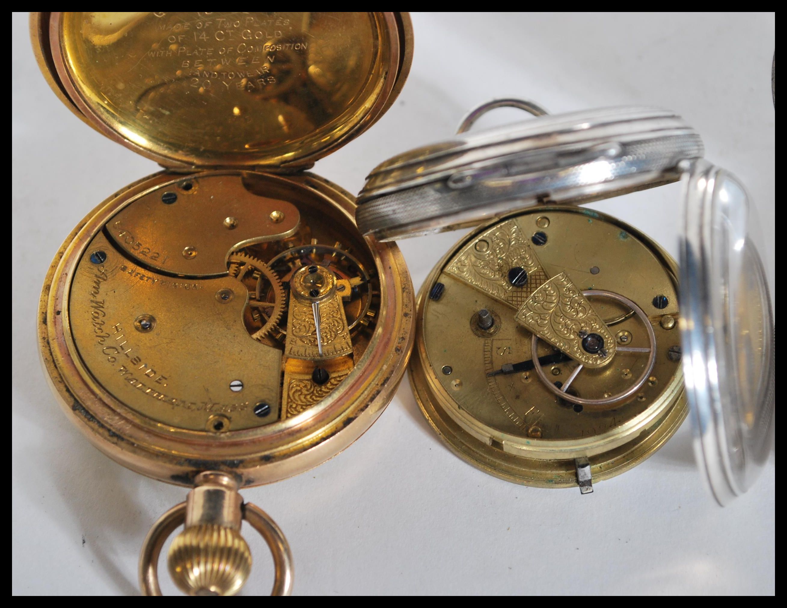 A collection of pocket watches to include two silver hallmarked examples, Waltham, Smiths etc. (5) - Image 4 of 6