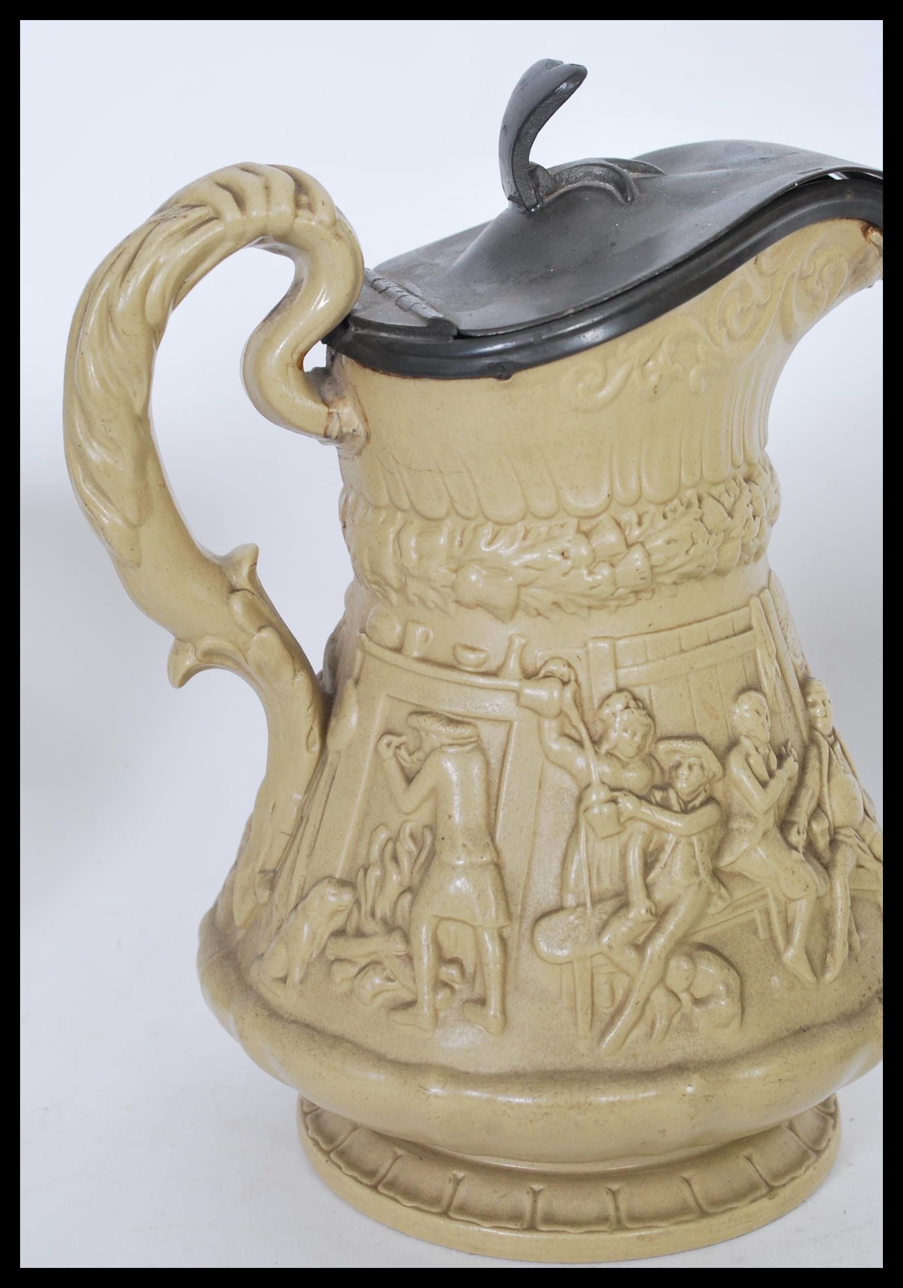 A 19th Century Victorian W. Ridgway & Co stamped 1835, and two Spode Fortuna cameo jugs having a - Image 3 of 4