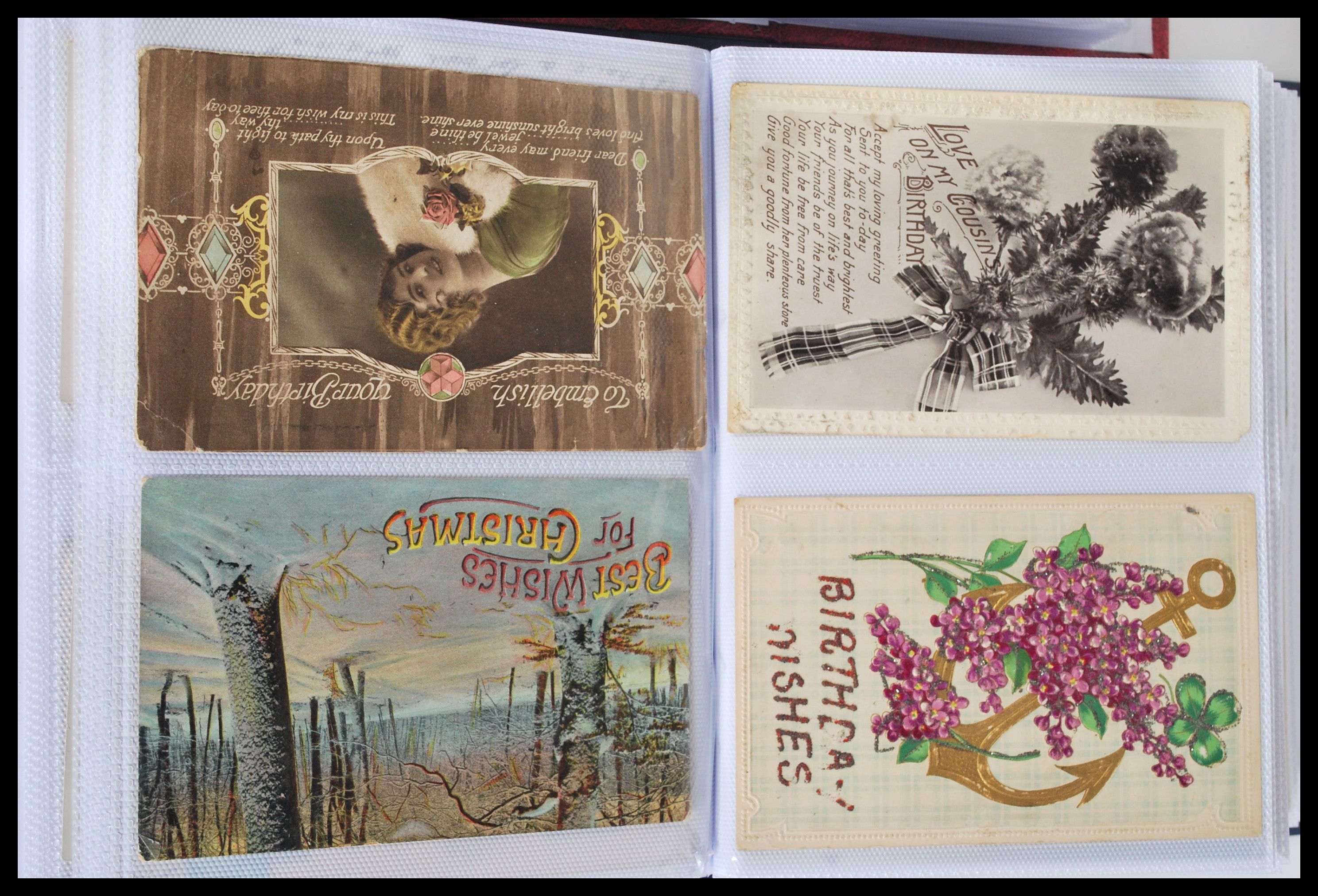 Two albums of vintage postcards dating from the early 20th Century including many examples of - Image 2 of 6