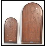 Two vintage early 20th Century Corinthian bagatelle boards to include 55 and 211. Measures: 119cm