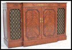 A vintage antique breakfront mahogany sideboard Fidelity music hi-fi system contained within a