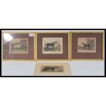 A set of four 19th Century hand coloured racing horse etchings to include 'THE TURF PONY of