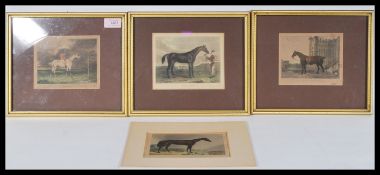 A set of four 19th Century hand coloured racing horse etchings to include 'THE TURF PONY of