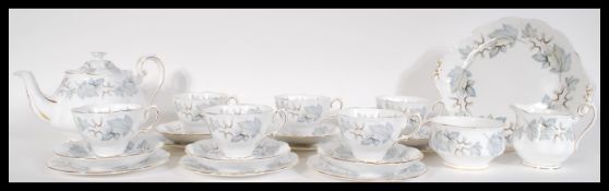 A vintage 20th Century Royal Albert tea service in the silver maple pattern to include six tea