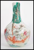 A late 19th century Chinese large baluster vase ha