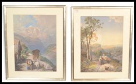 T M Richardson Junior prints (1813-1890 ) - Two prints of 19th Century Victorian watercolour