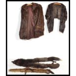 A vintage 20th Century full length ladies fur coat together with vintage fur stole's, to include a
