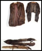 A vintage 20th Century full length ladies fur coat together with vintage fur stole's, to include a