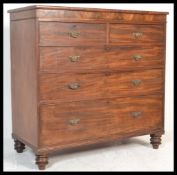 A 19th Century Victorian large mahogany two over three chest of drawers, two short drawers over