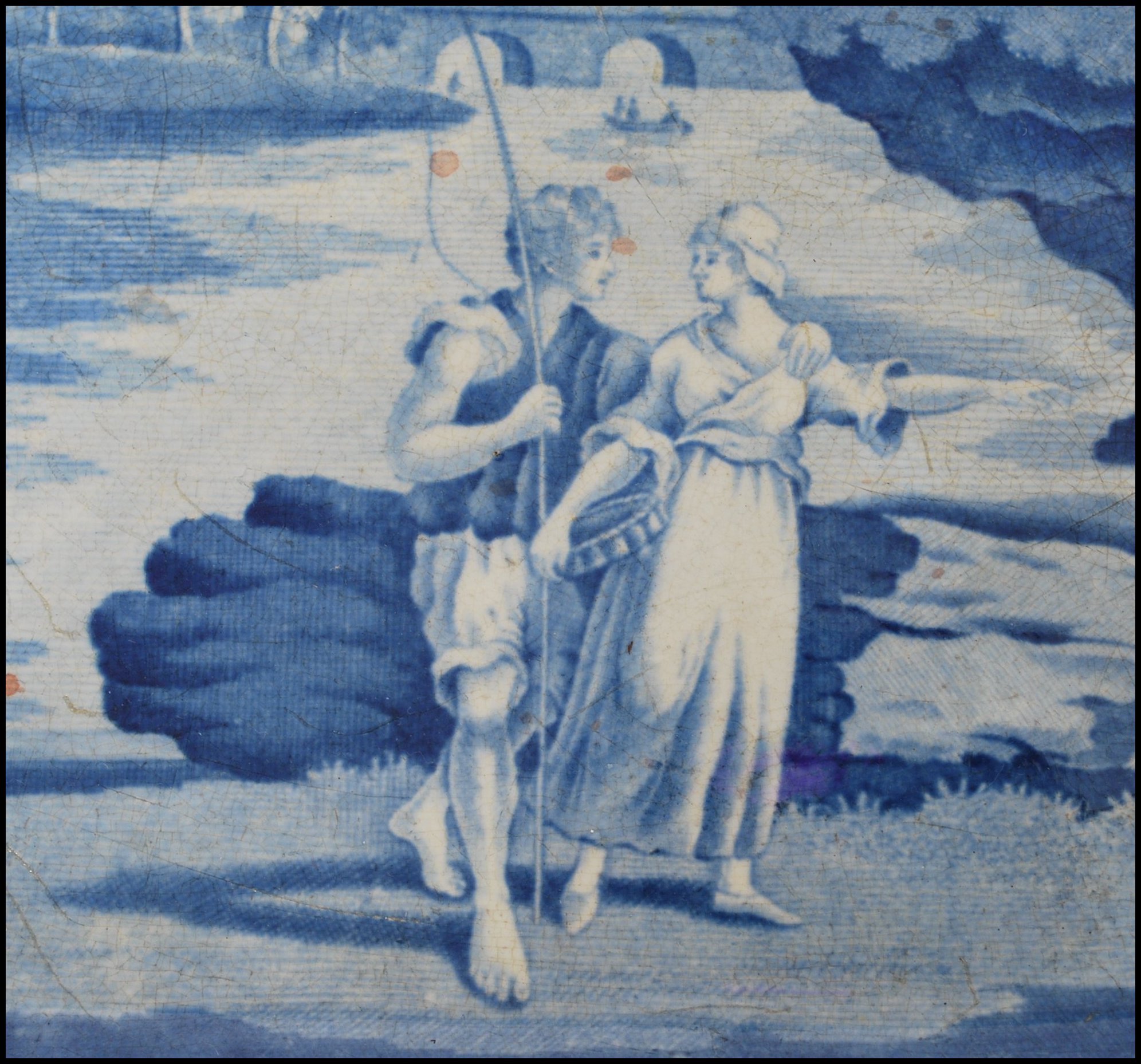 GEORGE III BRAMELD PEARLWARE BLUE AND WHITE MEAT P - Image 2 of 4