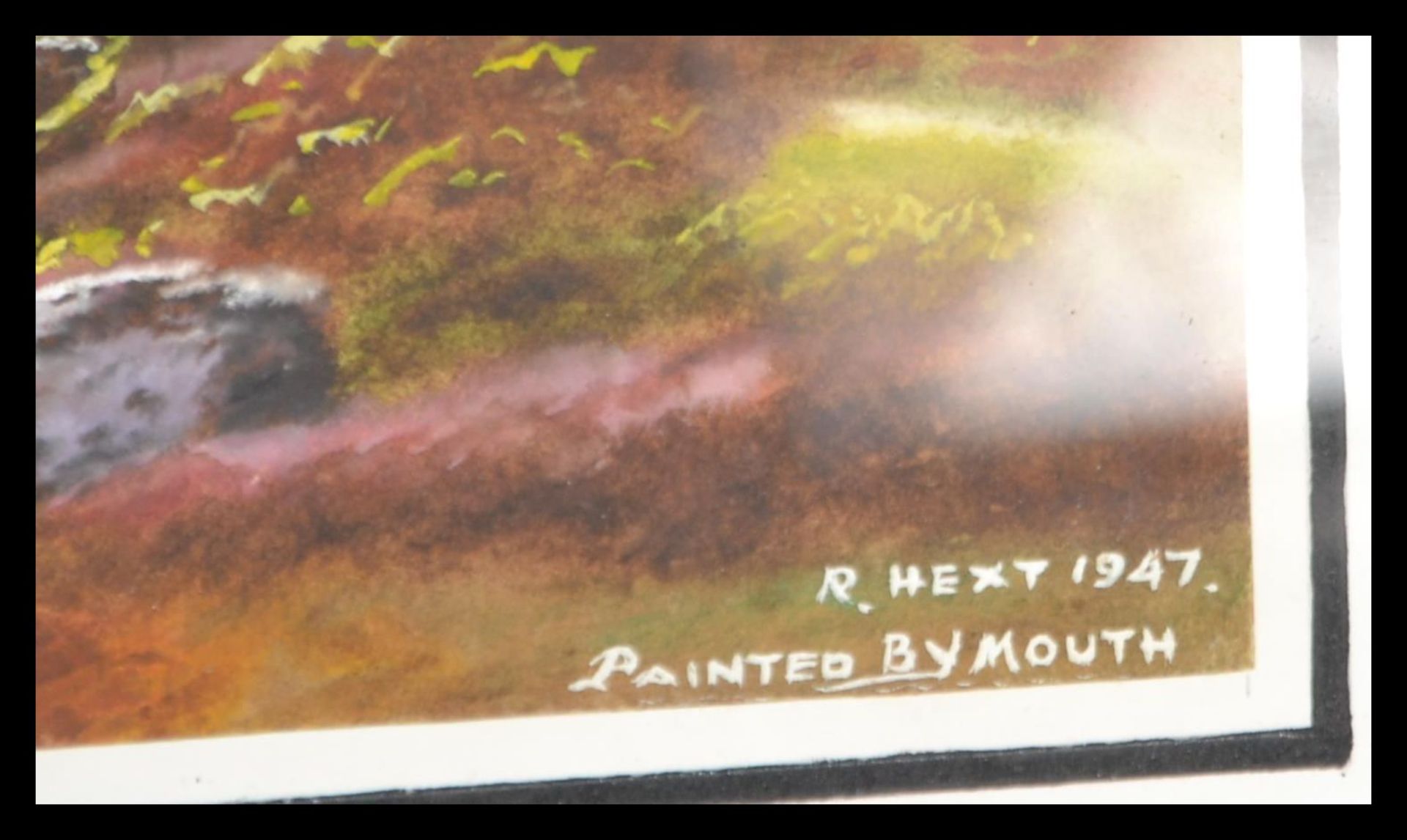 A pair of framed watercolour paintings of moorland - Bild 7 aus 7