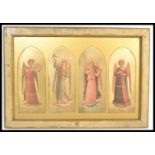 A 19th Century print after Fra Angelico depicting four angels with latin inscriptions, each