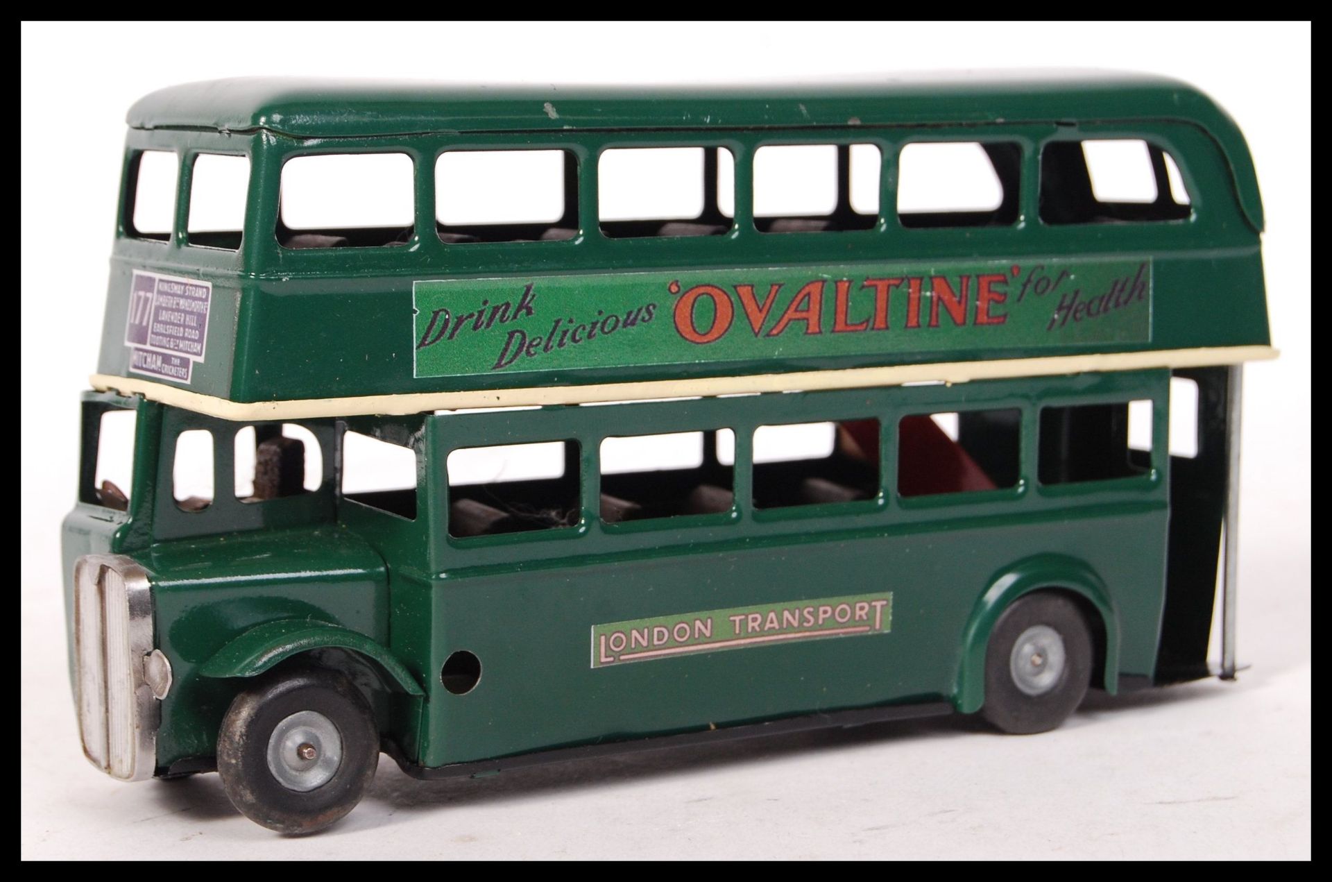 BEAUTIFUL 1950'S MINIC TOYS TINPLATE CLOCKWORK LONDON BUS