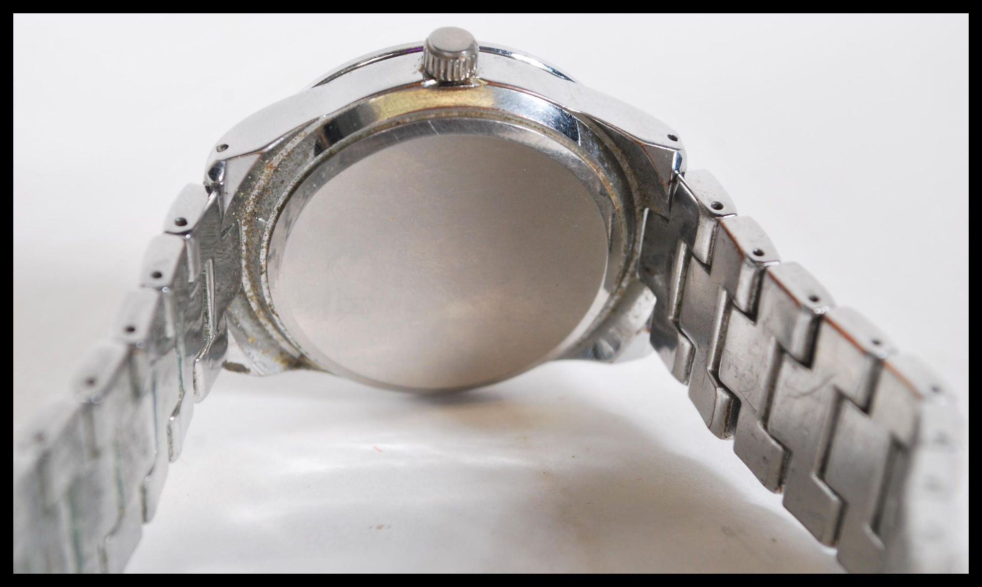 A Dolce & Gabbana wrist watch having a rectangular silvered face with arabic numerals to the top and - Bild 5 aus 6