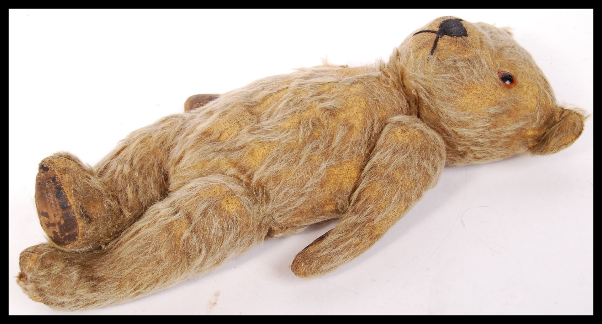 ORIGNAL VINTAGE 1930'S SOFT TOY GOLDEN MOHAIR TEDDY BEAR - Bild 2 aus 4