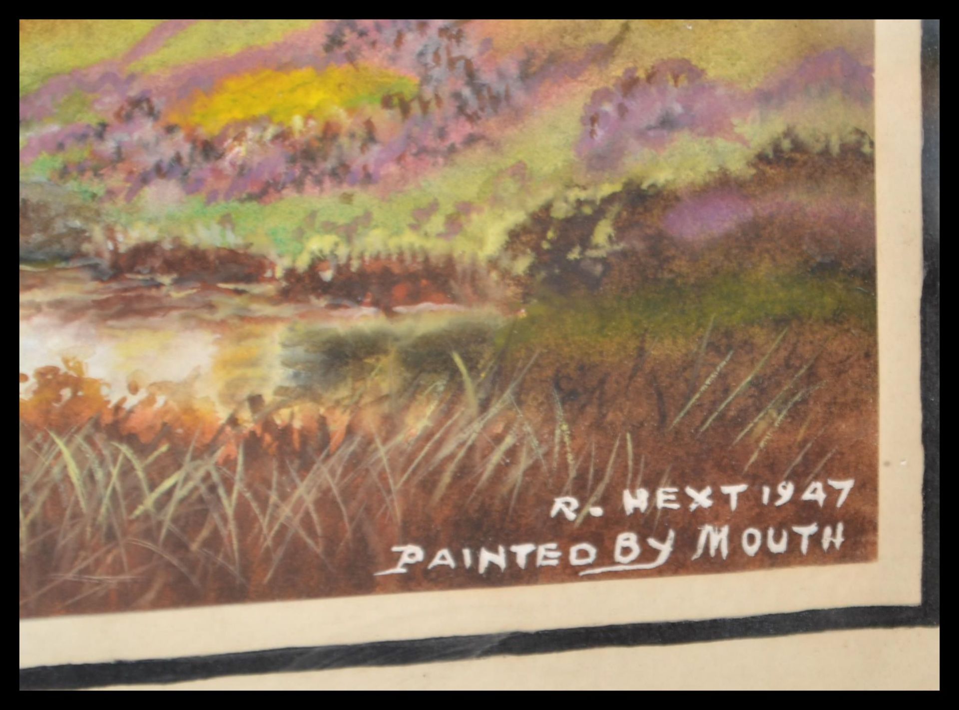 A pair of framed watercolour paintings of moorland - Bild 4 aus 7