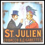 A contemporary oil on canvas painting artist`s impression of an enamel advertising sign for St.