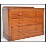 A 19th century Victorian mahogany cottage chest two over three of drawers dresser having turned knob